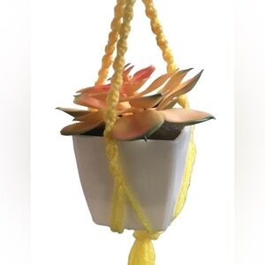 Handmade Yellow Macrame Boho Car Accessory